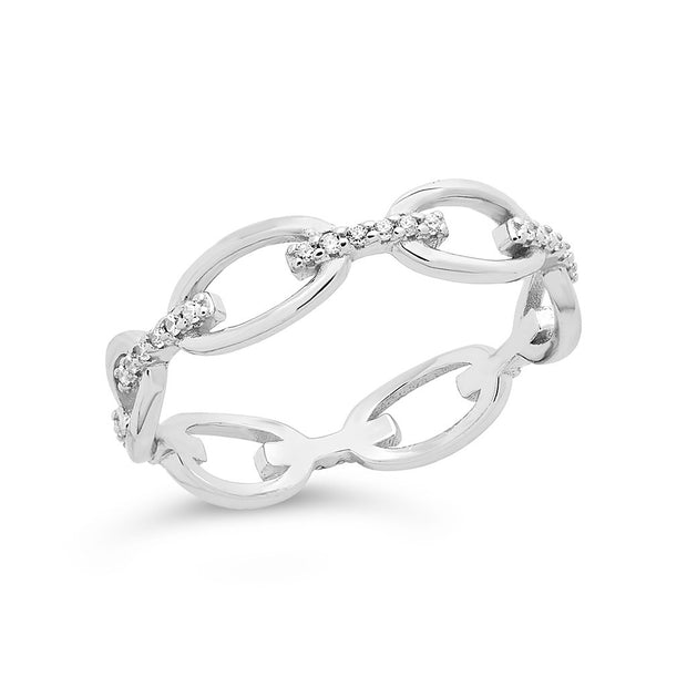 Sterling Silver Open Chain Link Ring