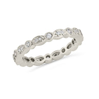 Sterling Silver CZ Bezel Band Ring