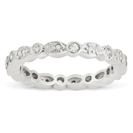 Sterling Silver CZ Bezel Band Ring