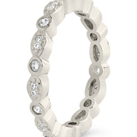 Sterling Silver CZ Bezel Band Ring
