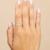 Sterling Silver CZ Bezel Band Ring
