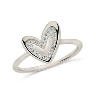 Sterling Silver Mabel CZ Heart Ring