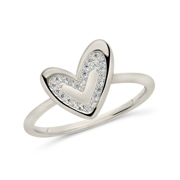 Sterling Silver Mabel CZ Heart Ring