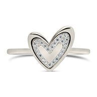 Sterling Silver Mabel CZ Heart Ring