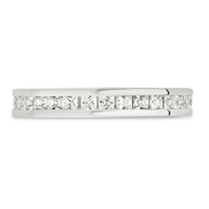 Sterling Silver Princess Eternity Wedding Band