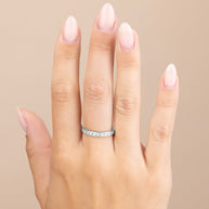 Sterling Silver Princess Eternity Wedding Band