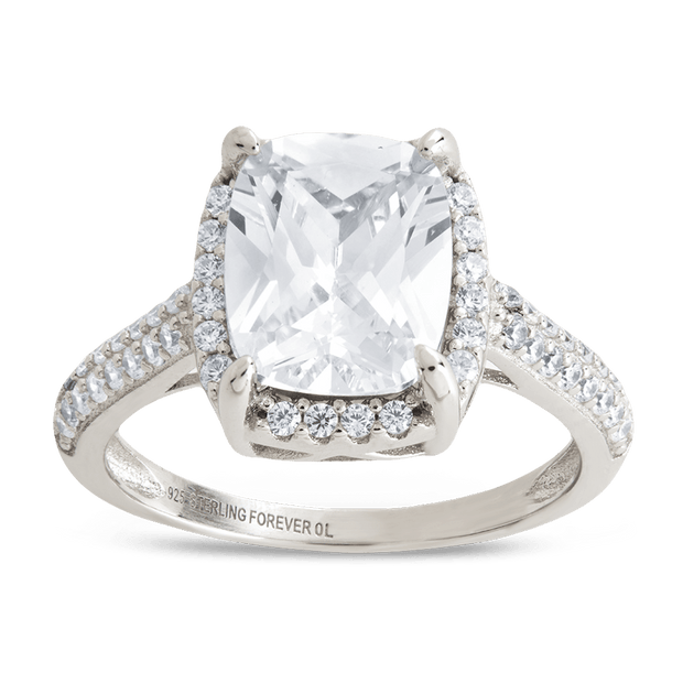Sterling Silver Jessa CZ Radiant Ring