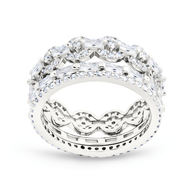 Sterling Silver Melody CZ Bezel Ring Set of 3