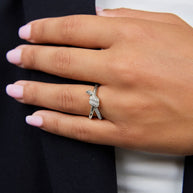 Sterling Silver Irene CZ Twisted Ring