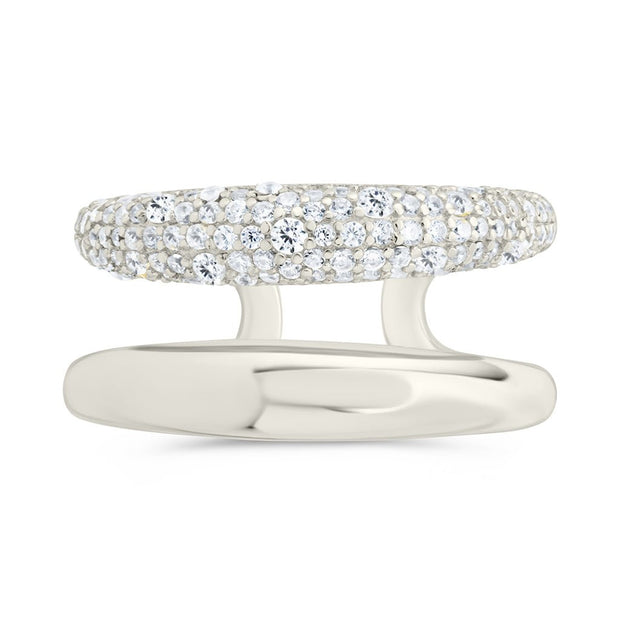 Sterling Silver Maisey CZ Studded Open Ring