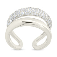 Sterling Silver Maisey CZ Studded Open Ring