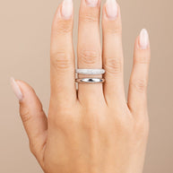 Sterling Silver Maisey CZ Studded Open Ring