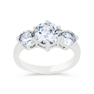 Sterling Silver Nia CZ Round Ring