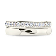 Sterling Silver Jackie CZ Stacking Ring Set of 2
