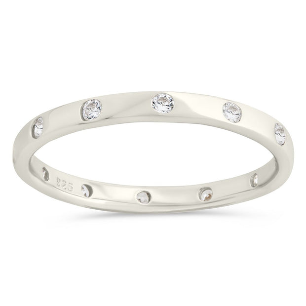 Sterling Silver Mindy CZ Studded Ring