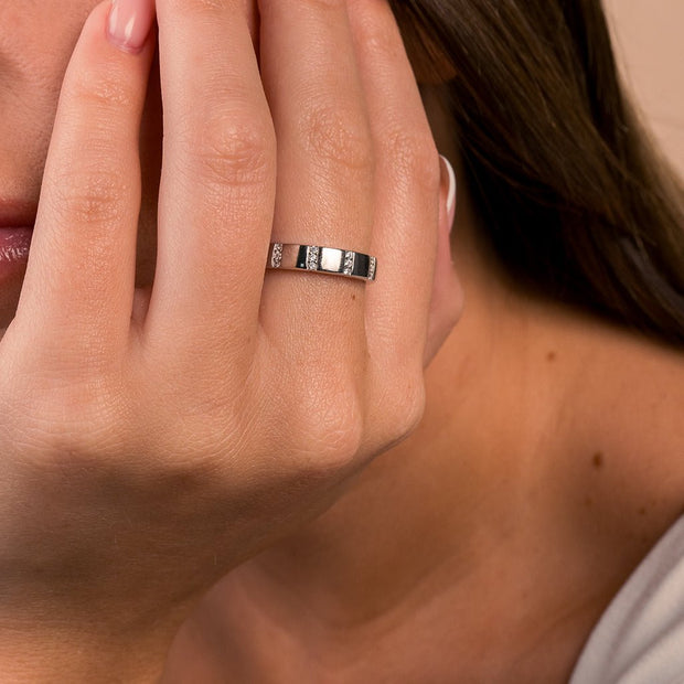 Sterling Silver Bradley CZ Ring