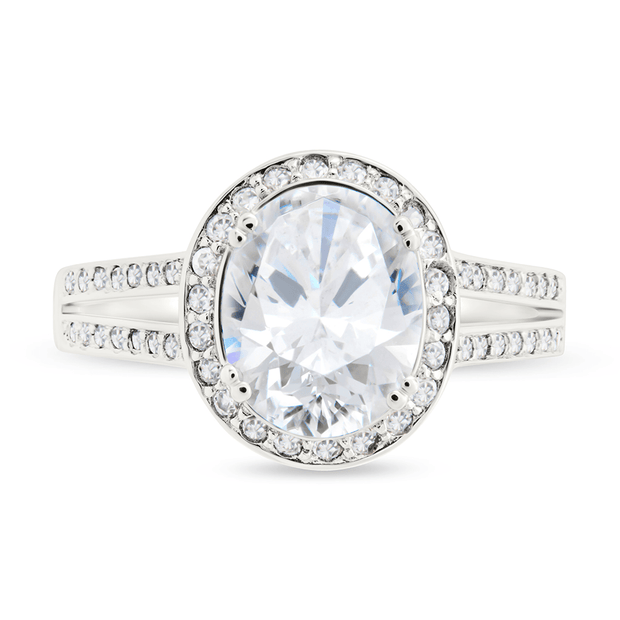Sterling Silver Susan CZ Halo Ring