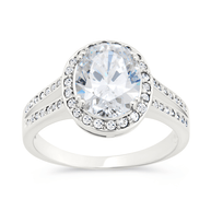 Sterling Silver Susan CZ Halo Ring