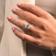 Sterling Silver Susan CZ Halo Ring