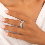 Sterling Silver Yvonne CZ Stacking Ring