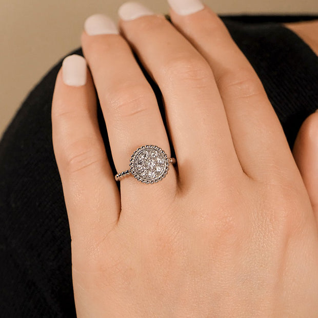 Sterling Silver Casey CZ Circle Ring