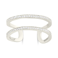 Sterling Silver Wendy CZ Stacking Open Band Ring