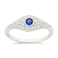 Sterling Silver Mozzie Evil Eye Ring