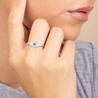 Sterling Silver Mozzie Evil Eye Ring