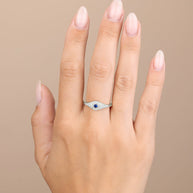 Sterling Silver Mozzie Evil Eye Ring