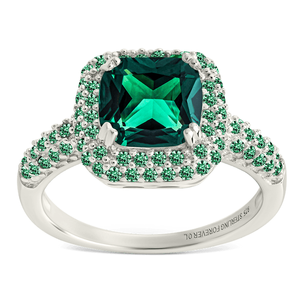 Sterling Silver Emerald CZ Legacy Ring