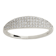 Sterling Silver Pave Signet Ring