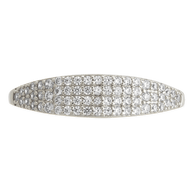 Sterling Silver Pave Signet Ring