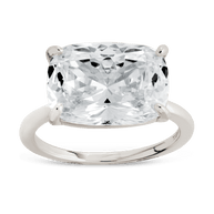 Sterling Silver Cushion East-West Ring