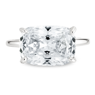 Sterling Silver Cushion East-West Ring