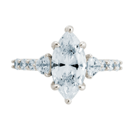 Sterling Silver Marquise & Trillion Ring