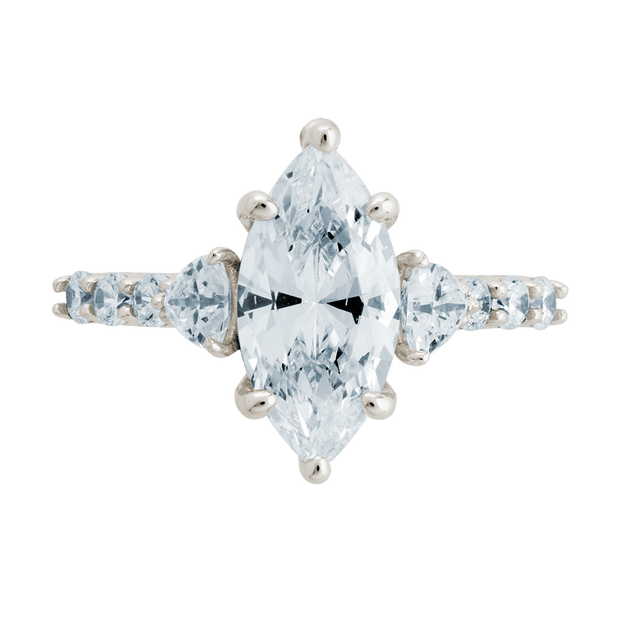 Sterling Silver Marquise & Trillion Ring