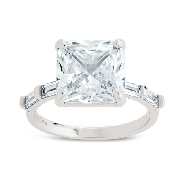 Sterling Silver Princess Baguette Ring