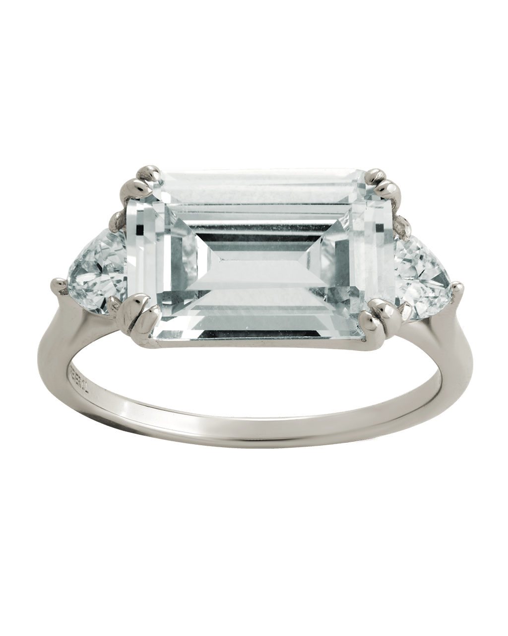 Sterling Silver Emerald & Trillion Ring