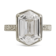 Sterling Silver Hexagon Bezel Ring