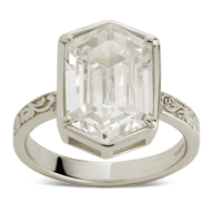 Sterling Silver Hexagon Bezel Ring