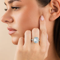 Sterling Silver Hexagon Bezel Ring