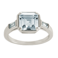 Sterling Silver Asscher Baguette Ring