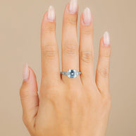 Sterling Silver Asscher Baguette Ring