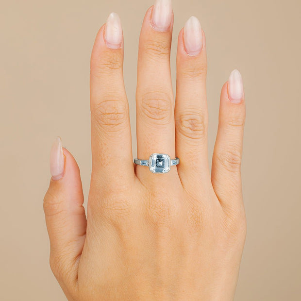 Sterling Silver Asscher Baguette Ring