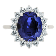Sterling Silver Sapphire Halo Ring