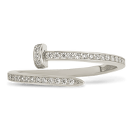 Sterling Silver Journey Twisted Sparkle Wrap Ring