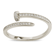 Sterling Silver Journey Twisted Sparkle Wrap Ring