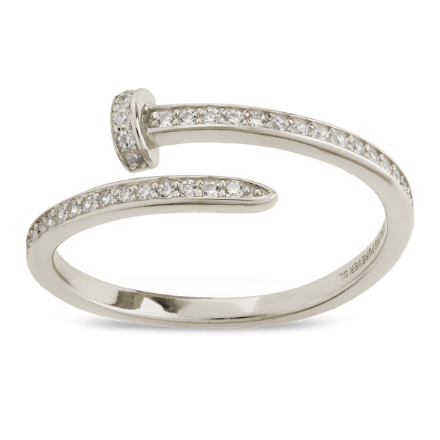 Sterling Silver Journey Twisted Sparkle Wrap Ring