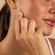 Sterling Silver Journey Twisted Sparkle Wrap Ring