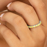 Sterling Silver Gracie Canary CZ Eternity Ring